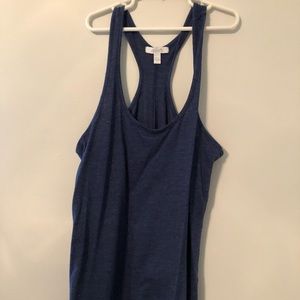 Navy razor back tank top